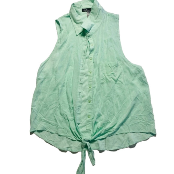 LOL button-down crop tie front summer top.  Size: S - Picture 1 of 2